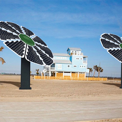 2KW power solar charging station with Flexible solar panels tracking system