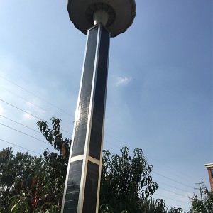 LED Solar Light Post With Flexible Solar Panel On Square Pole