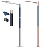Solar light pole with flexible solar panel for Street Light