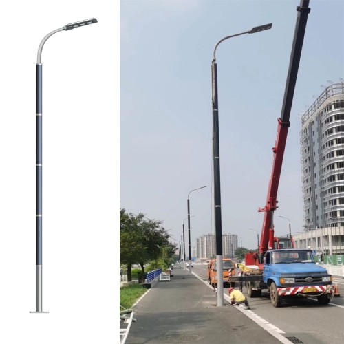 560pcs project of solar wrap pole with flexible solar panel on pole