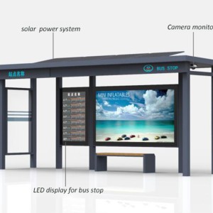 Smart Solar bus station bus stop with solar power