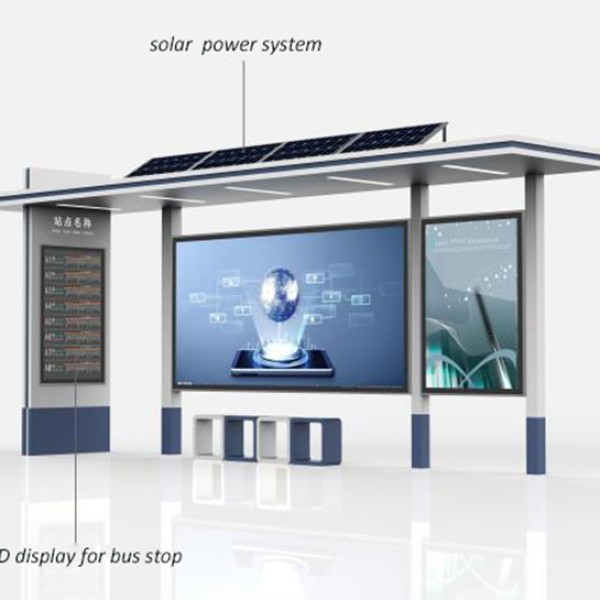 Smart Solar bus station bus stop with solar power