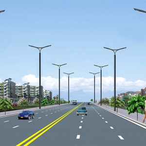 60W-120W LED Vertical Solar street pole with solar cylindrical 2FSG117