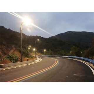 60W LED solar pole with solar frame for street light Project
