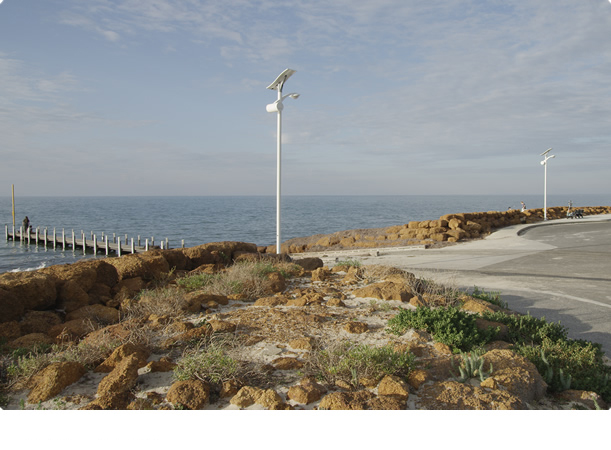 30W LED solar street light with flexible solar panel(Round battery box on pole)-Australia-NEWLIGHT ENERGY
