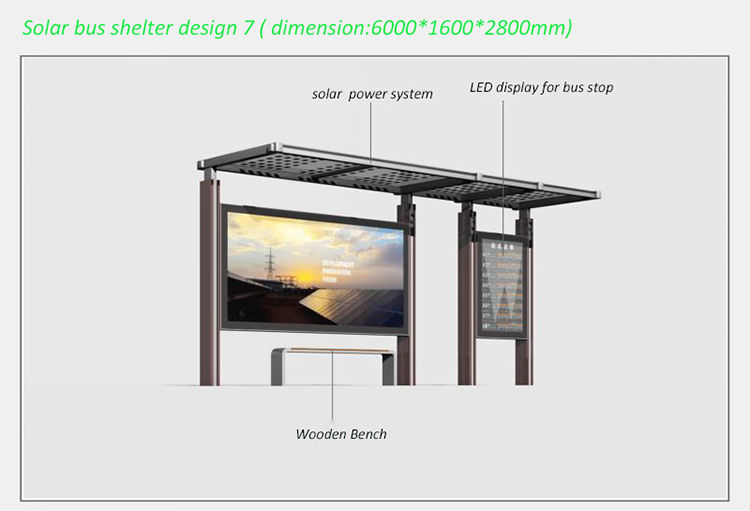 Smart Solar Bus Station Bus Stop With Glass Glass Solar Panels Construction-NEWLIGHT ENERGY