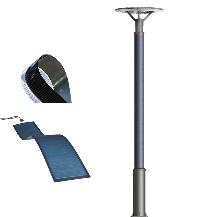 LED Solar Garden light with flexible solar panel solar wrap pole 2FSG048