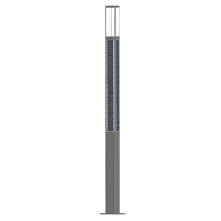 Solar wrap light pole on square pole for garden design 2FSG055