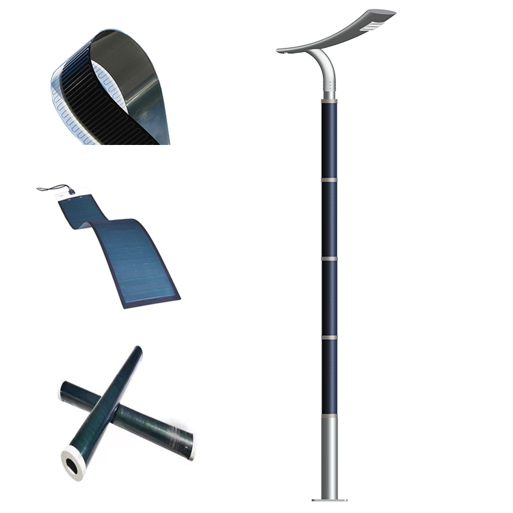 High Power Vertical Solar street light with solar cylindrical on pole 2FSG116