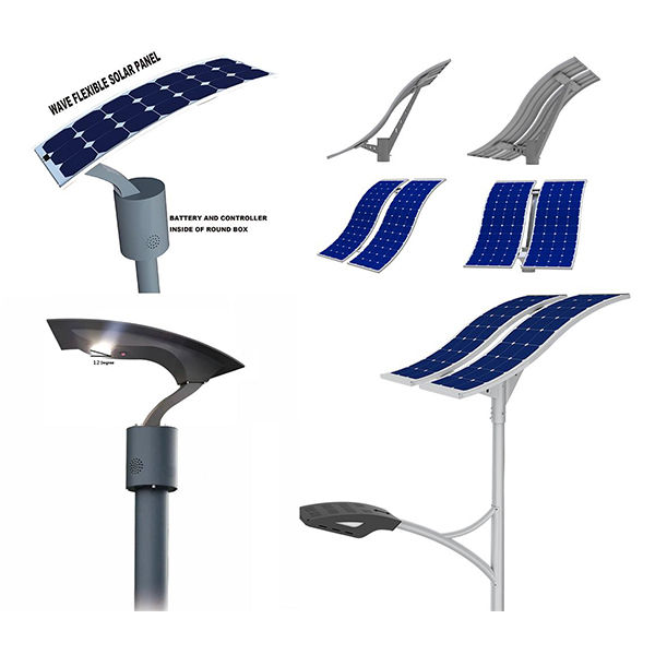 Solar Light With Wave Solar Panel