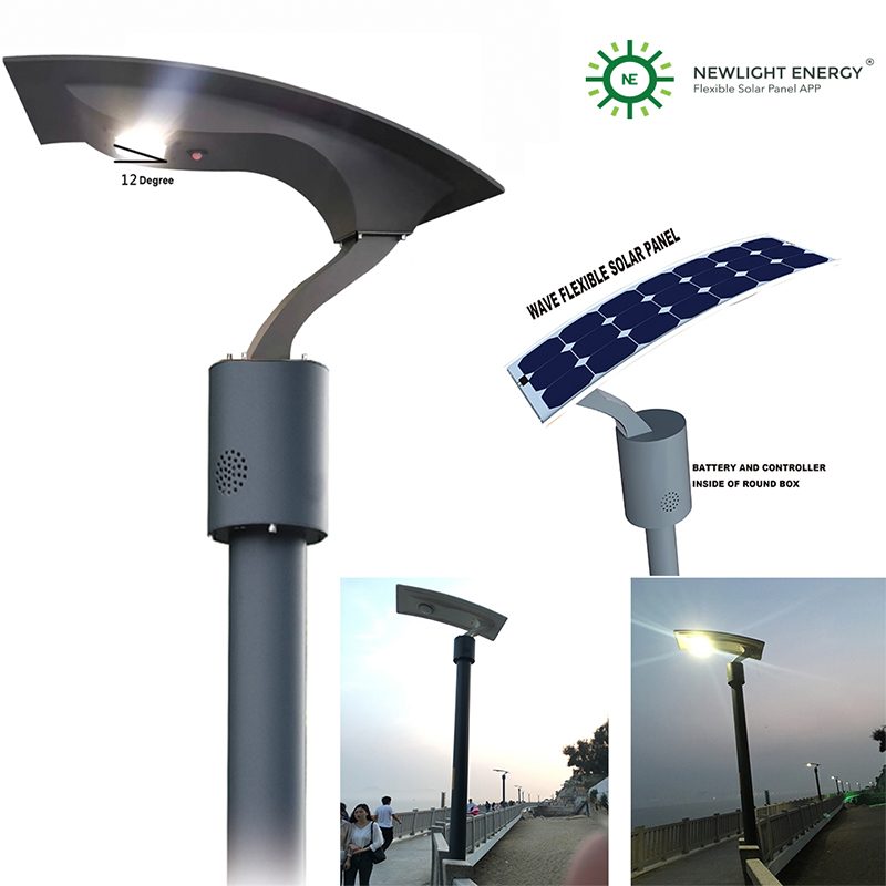 Flexible Solar Panels in Solar Light Design-NEWLIGHT ENERGY Wave Solar Garden Light